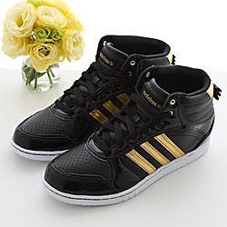 【女】Adidas☆QT SLIMCOURT MI＊運動鞋(金/黑)